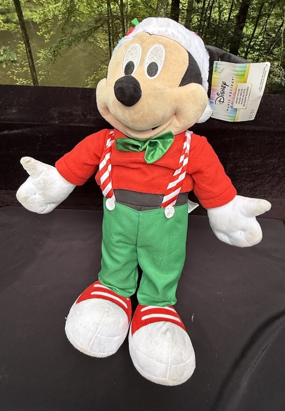 GEMMY Disney Christmas Mickey Mouse 23" Plush Porch Door Greeter Used W/ Tags